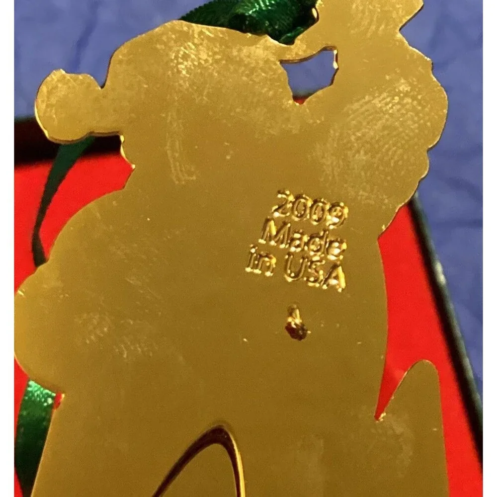 Kennedy Space Center 2009 Santa Shuttle Launch Christmas Ornament Brass Boxed